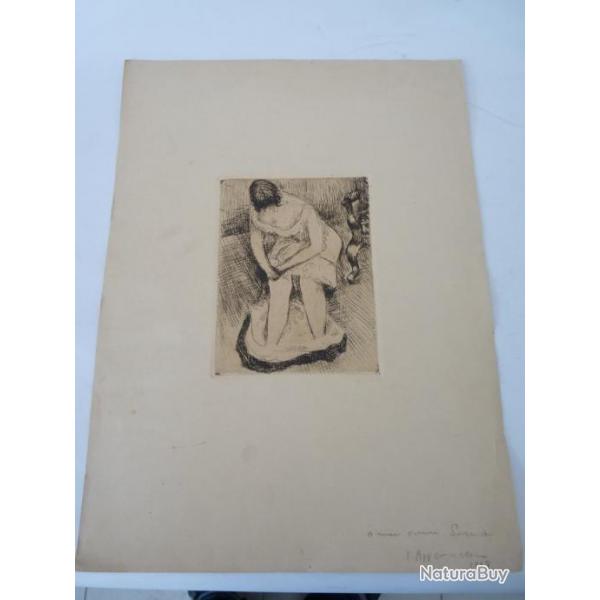 Lithographie originale Femme Charles Felix APPENZELLER 1915