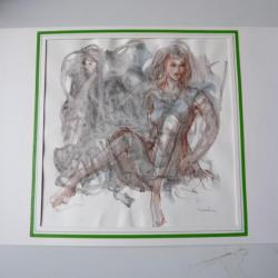 Aquarelle originale Femme nue signée