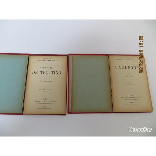 Livres " Paulette "J.Girardin et " Aventures De Trottino " J. Colomb