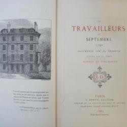 Livre Les travailleurs de septembre 1792 Paris 1862
