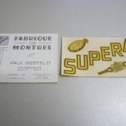 Livret Montres Paul SEEFELD SUPERA Horlogerie Décalcomanie