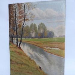 Tableau Peinture Paysage bord de rivière