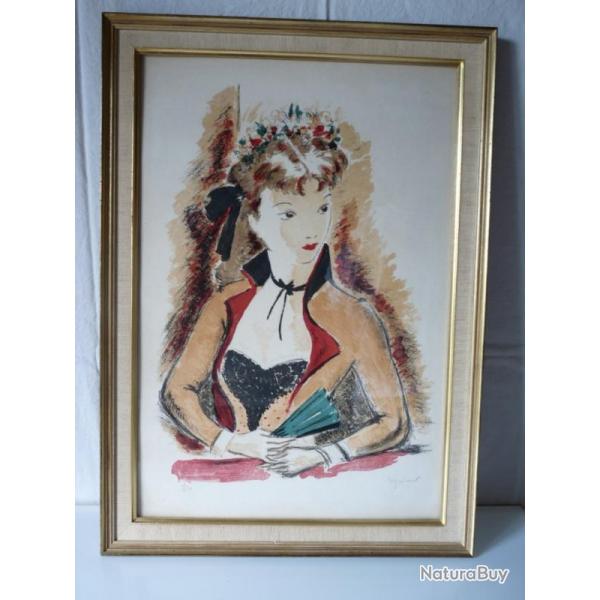 Gravure Lithographie Andr Dignimont Jeune Femme