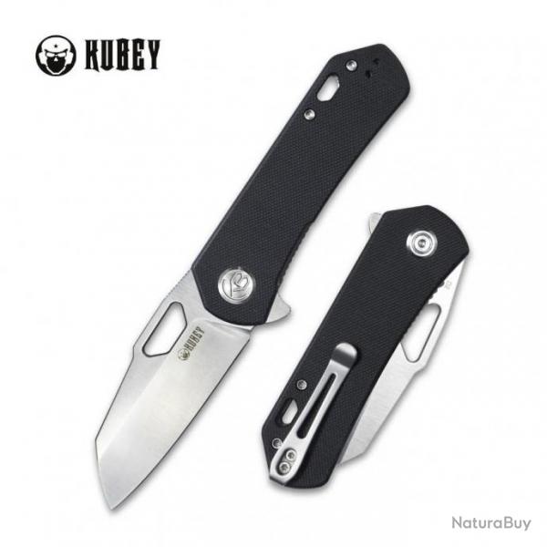 Couteau Kubey Flipper Black Manche G10 Lame Acier D2 IKBS Linerlock Clip KUB332A - Z