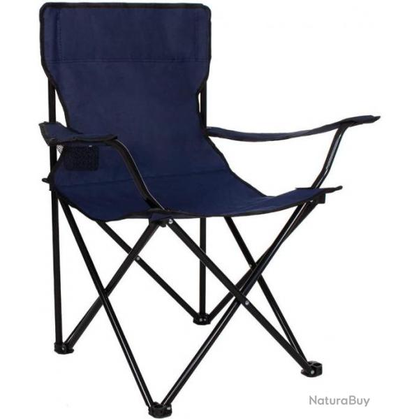TOP ENCHERE - Chaise pliante bleue avec porte gobelet - Camping, pche, etc. LIVRAISON GRATUITE