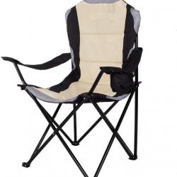 TOP ENCHERE - Chaise pliante avec porte gobelet - Camping, pêche, etc. LIVRAISON GRATUITE ET RAPIDE