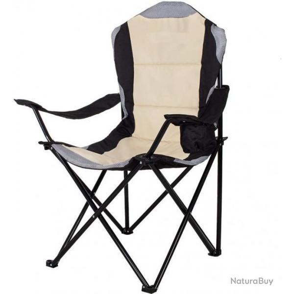 TOP ENCHERE - Chaise pliante avec porte gobelet - Camping, pche, etc. LIVRAISON GRATUITE ET RAPIDE