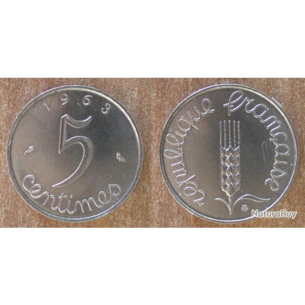 France 5 Centimes 1963 Neuve Epi De Bl Piece Centime De Francs Franc Cent