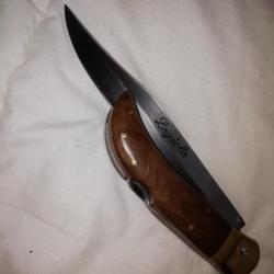 Couteau pliant marquage laguiole total 26cm,lame 15cm,manche bois