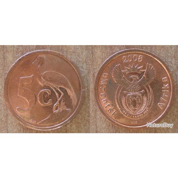 Afrique Du Sud 5 Cents 2008 South Africa Piece Oiseau Embleme