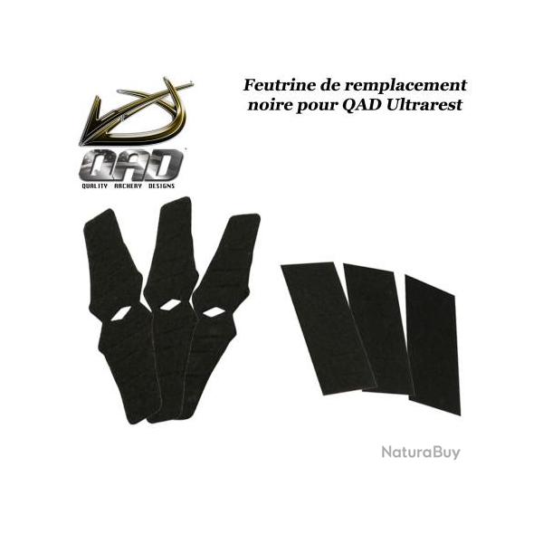 QAD Ultrarest Kit de feutrines de rechange pour repose-flches Noir