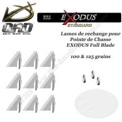 QAD EXODUS Pack de 9 lames de rechange pour pointes de chasse 100 et 125 grains 100