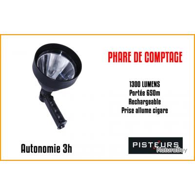 Phare De Comptage Pisteurs Led Noir Lm Port E M Rechargeable Lampes