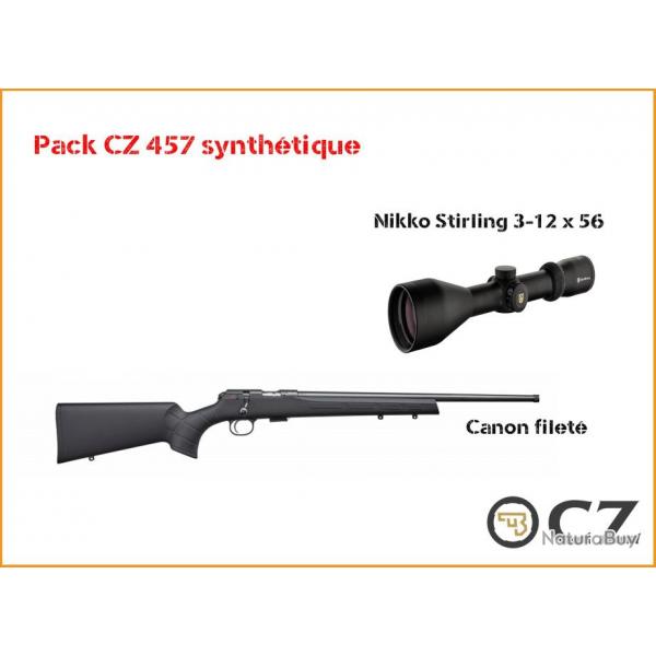 Pack CZ 457 synthtique filet + Nikko Stirling 3-12 x 56 