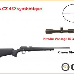 Pack CZ 457 synthétique fileté + Hawke Vantage IR 3-9x40 IR 