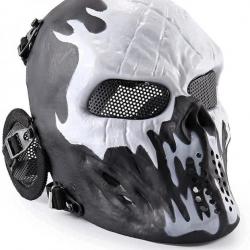TOP ENCHERE - Masque de protection Airsoft - Crâne noir et blanc - LIVRAISON GRATUITE ET RAPIDE