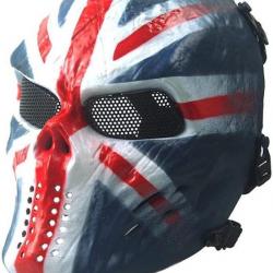 Masque de protection Airsoft - Motif crâne rouge et bleu - LIVRAISON GRATUITE ET RAPIDE