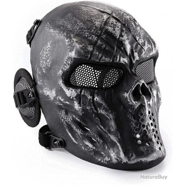 Masque de protection Airsoft - Motif crne gris - LIVRAISON GRATUITE ET RAPIDE