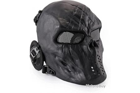Masque de protection Airsoft - Crâne noir - LIVRAISON GRATUITE ET