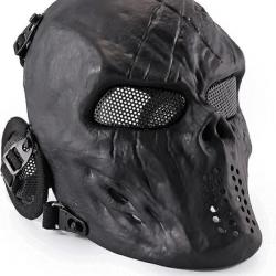 TOP ENCHERE - Masque de protection Airsoft - Crâne noir - LIVRAISON GRATUITE ET RAPIDE