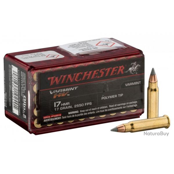 Balle Winchester 17HMR Varmint Pointe Plastique