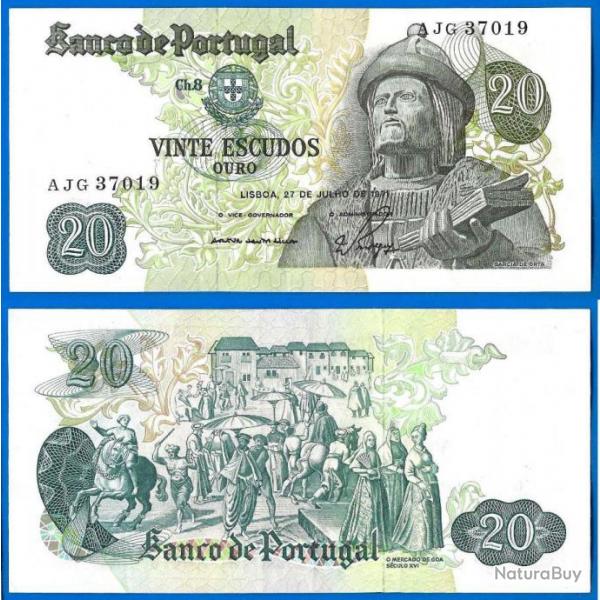 Portugal 20 Escudos 1971 De Orta Escudos Europe Billet