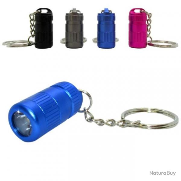 Mini Lampe Torche LED Porte Cl Petite Puissante Ultra Lgre 12g, 3 Piles Incluses, Couleur Bleue