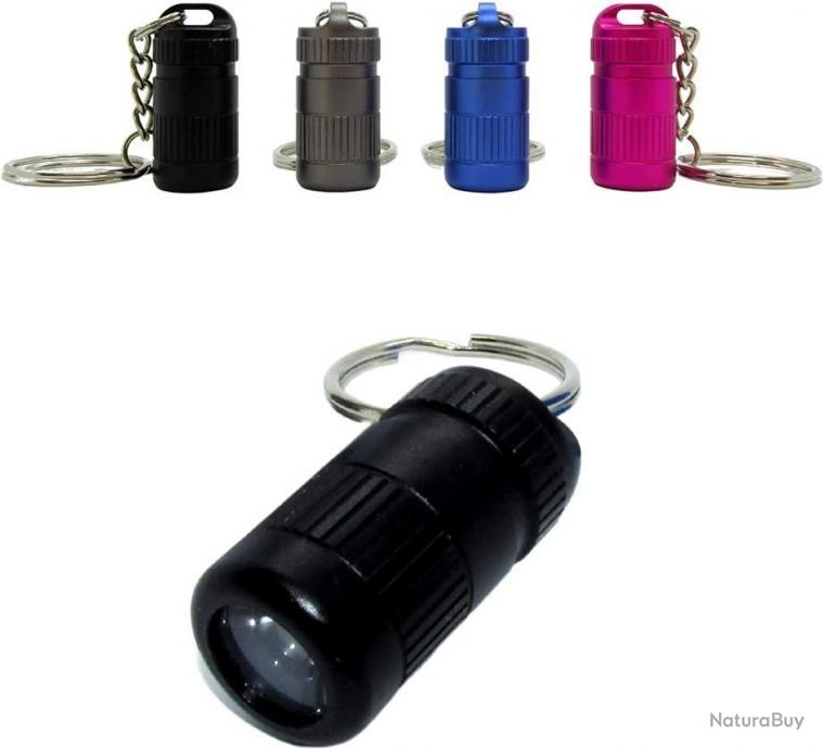 Mini 5 LED Lampe de Poche, Porte-clés Porte-clés Noir Ultra