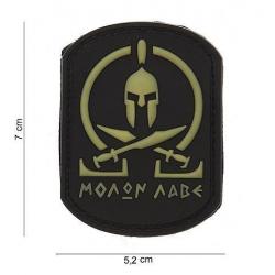 Patch 3D PVC Molon Labe Spartan Blanc & Noir (101 Inc)