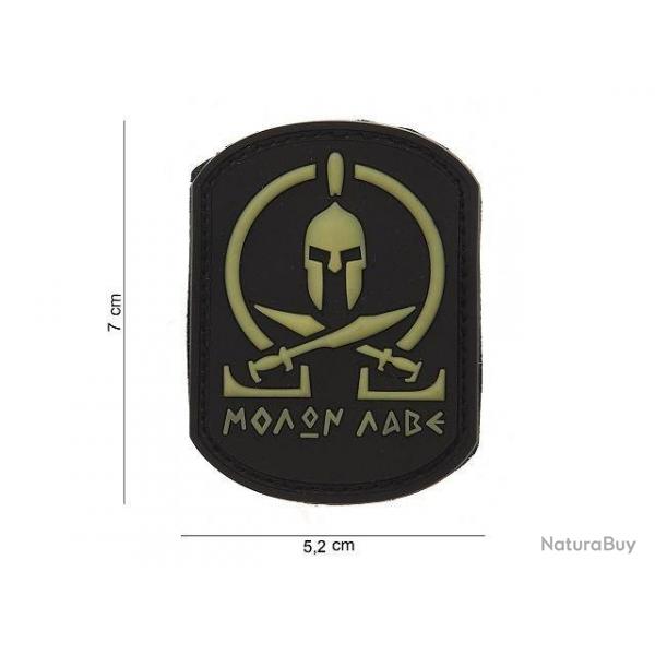 Patch 3D PVC Molon Labe Spartan Blanc & Noir (101 Inc)