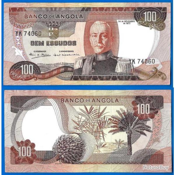Angola 100 Escudos 1972 Billet Afrique Carmona