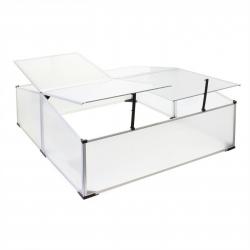 Mini serre jardin double aluminium et polycarbonate 100 x 120 x 40 cm ouverture par vérin potager e