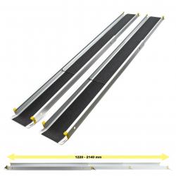 Jeu de 2 rampes d'accès télescopiques 270 kg pliantes aluminium surface de chargement 16_0002821