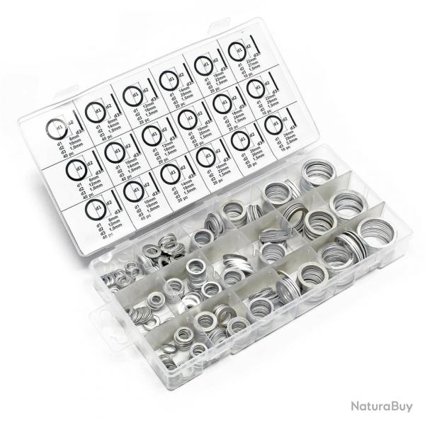 Set de bague d'tanchit aluminium 450 pices joint torique rondelle de joint 16_0002699