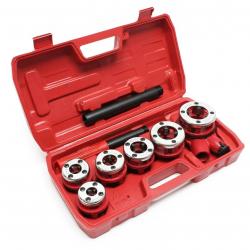 Coffret filières de plombier à tête interchangeable taraud coupe-tube 9 pièces 16_0002258