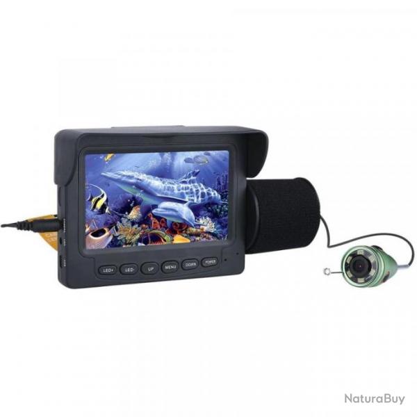 GAMWATER Camra Pche Sous-Marine F008G-30M-W 1000TVL, 4.3 pouces Moniteur LCD Vision Nocturne