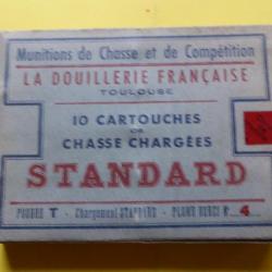 ANCIENNE BOÎTE CARTOUCHES CHASSE CAL 16 - STANDARD DF - PLOMBS N° 4
