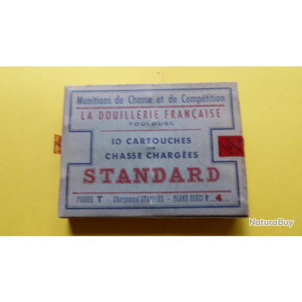ANCIENNE BOTE CARTOUCHES CHASSE CAL 16 - STANDARD DF - PLOMBS N 4