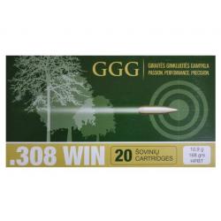Cartouches GGG 308 Win 168gr - La boite de 20