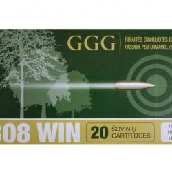 Cartouches GGG 308 Win 168gr - Le lot de 100 cartouches