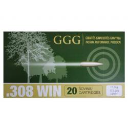 Cartouches GGG 308 Win 175gr - La boite de 20