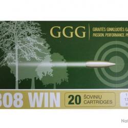 Cartouches GGG 308 Win 175gr - Le lot de 100 cartouches