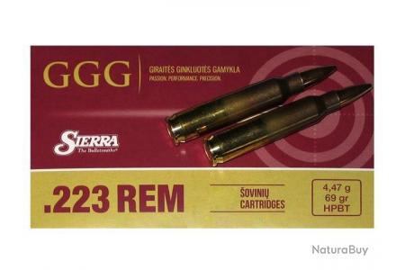 Munitions GGG 223 Remington 55gr FMJ - Caisse Militaire de 1000