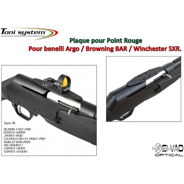 Plaque Toni System pour Point Rouge - Benelli Argo, Browning BAR, Winchester SXR - Version A