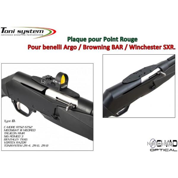 Plaque Toni System pour Point Rouge - Benelli Argo, Browning BAR, Winchester SXR - Version B