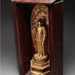 Bouddha - Buddha kannon,Bodhisattva & Zushi box 52cm