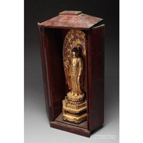 Bouddha - Buddha kannon,Bodhisattva & Zushi box 52cm