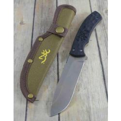 Couteau Skinner Browning Primal Lame Acier 8Cr13MoV Manche Polymer Etui Nylon BR0426B
