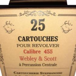 455 Webley / Scott: Reproduction boite cartouches (vide) CARTOUCHERIE STEPHANOISE 8791928