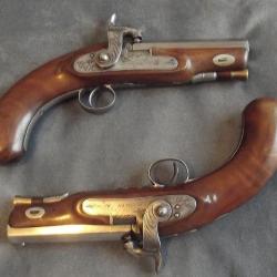 Belle paire de pistolet de voyage Anglais signé H.Smith London vers 1850